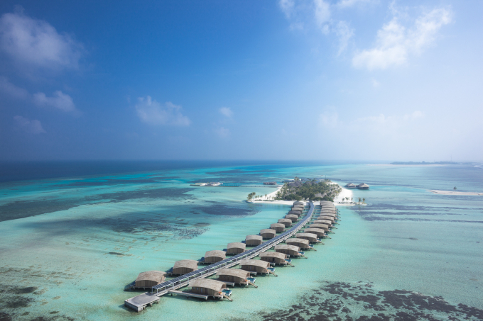 Dự &aacute;n Club Med Finolhu Villas - khu nghỉ dưỡng thuộc danh mục Exclusive Collection đầu ti&ecirc;n của Club Med tại khu vực Đ&ocirc;ng &Aacute;, Nam &Aacute; v&agrave; Th&aacute;i B&igrave;nh Dương - nh&igrave;n từ tr&ecirc;n cao. Ảnh: Club Med