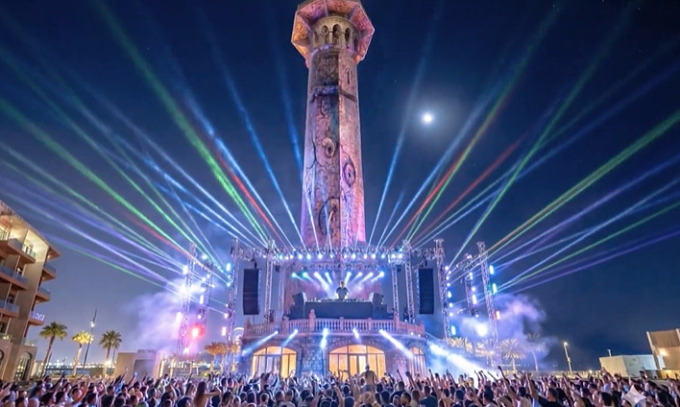 Show 3D Mapping Long V&acirc;n Kh&aacute;nh Hội. Ảnh: Sun Group