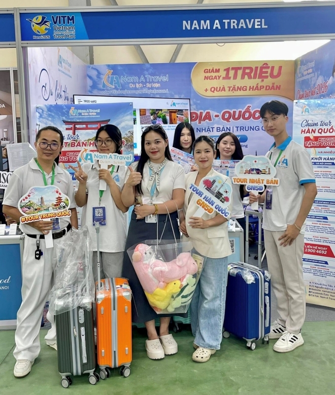 Nam A Travel tham gia VITM 2026 c&ugrave;ng nhiều chương tr&igrave;nh hấp dẫn. Ảnh: Nam A Travel
