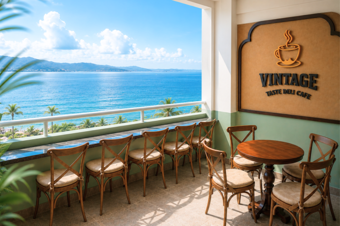 Vintage Taste Deli Cafe Rooftop - Cafe view biển. Ảnh: Quy Nhon Sea Hotel
