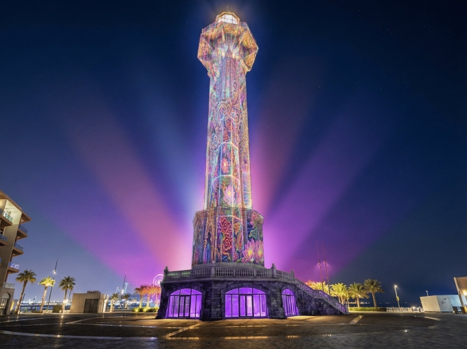 Ngọn Hải Đăng - nơi diễn ra show tr&igrave;nh diễn c&ocirc;ng nghệ 3D Mapping Long V&acirc;n Kh&aacute;nh Hội. Ảnh: Sun Group