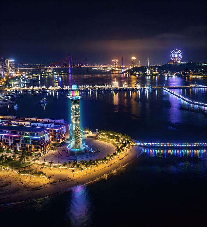 To&agrave;n cảnh vịnh biển b&ecirc;n tổ hợp VUI-Fest. Ảnh: Sun Group