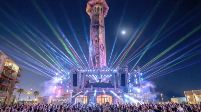 S&acirc;n khấu nightlife khổng lồ tại VUI-Fest Ha Long. Ảnh: Sun Group
